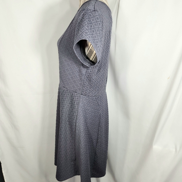 Maurices Grey Cap Sleeve Geometric Textured Material Fit & Flare Dress Sz XLarge - Picture 4 of 10